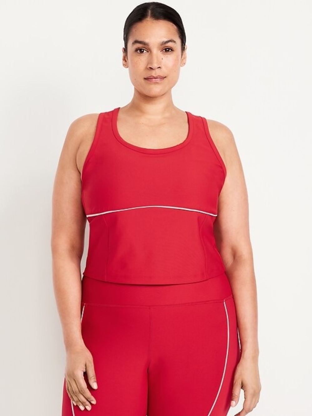 Old Navy PowerSoft Short Racerback Cropped Shell Tank Top Bright Red Size 2X